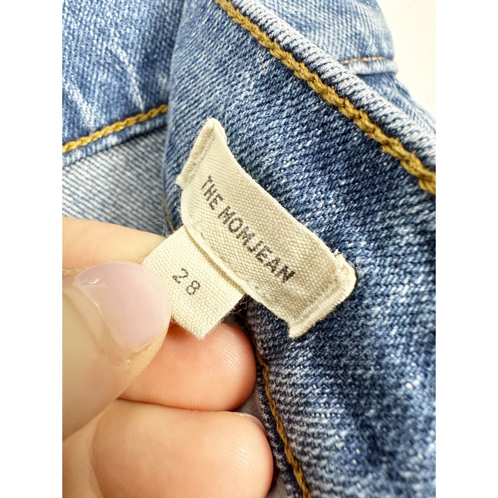 Madewell The Momjean High Rise Basley Wash Tapered Leg Blue Denim Jeans Size 28 - Picture 4 of 13